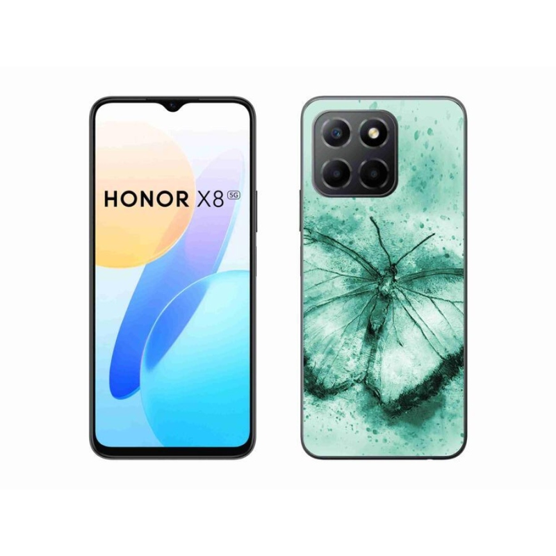 Gél tok mmCase a Honor X8 5G/Honor 70 Lite 5G számára - zöld pillangó