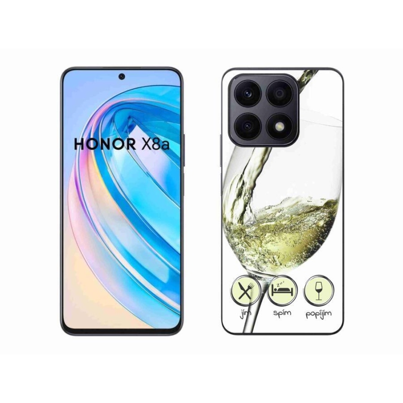 Gél tok mmCase a Honor X8a készülékhez - borospohár fehér