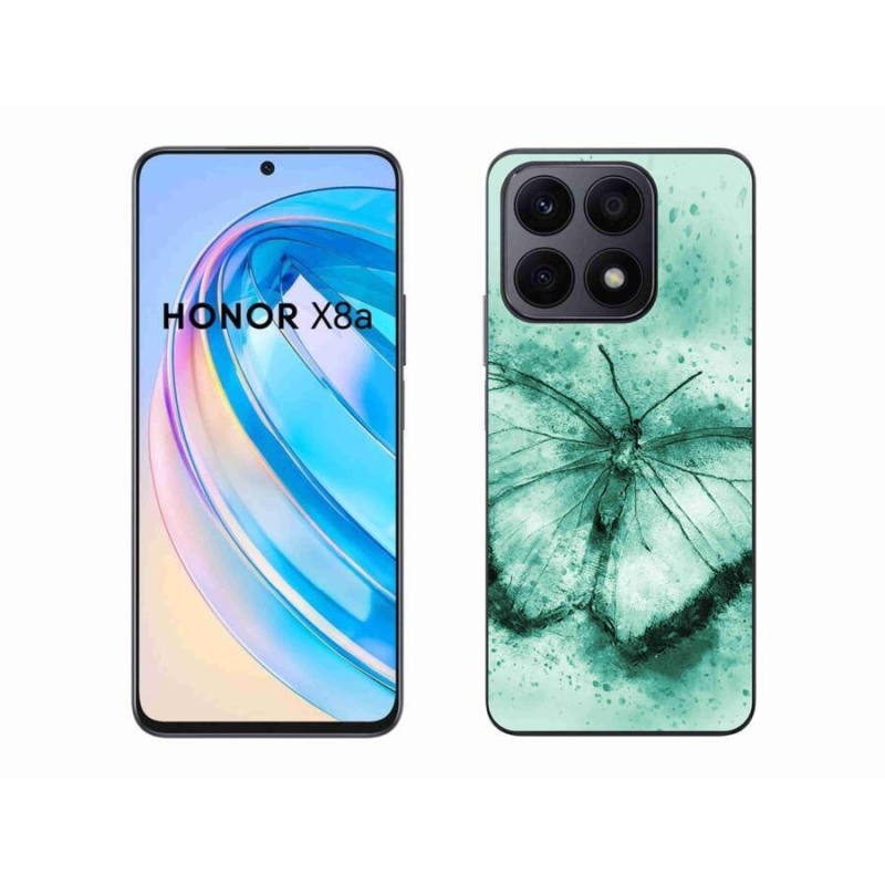 Gél tok mmCase a Honor X8a számára - zöld pillangó