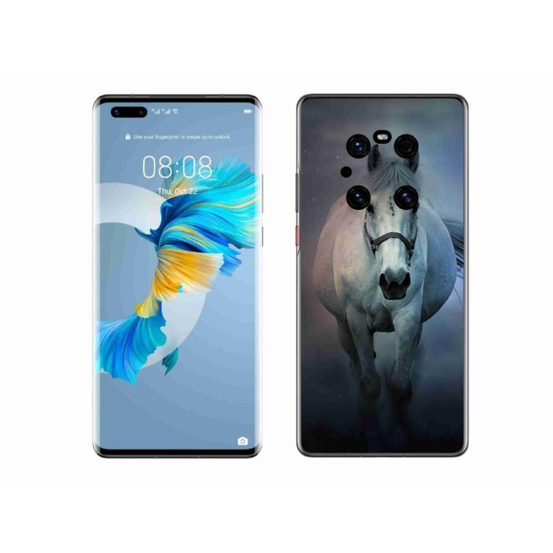 Gél tok mmCase a Huawei Mate 40 Pro számára - futó fehér ló