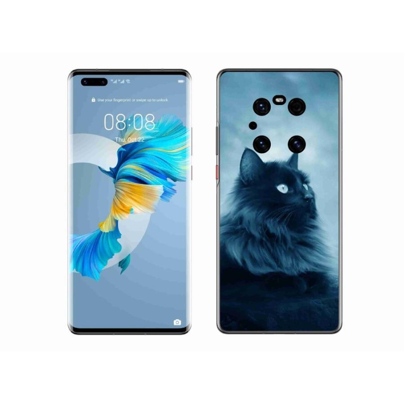 Gél tok mmCase mobil Huawei Mate 40 Pro - fekete macska 1