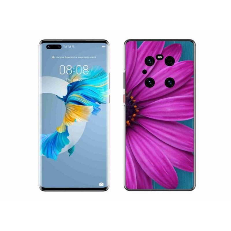 Gél tok mmCase a mobil Huawei Mate 40 Pro készülékhez - lila százszorszép