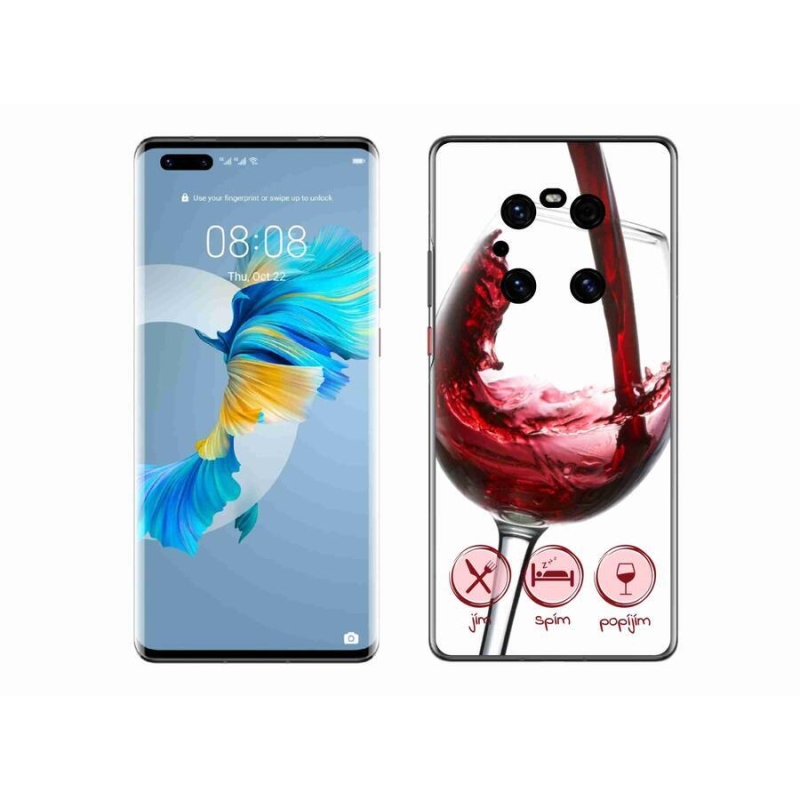 Gél tok mmCase mobiltelefonhoz Huawei Mate 40 Pro - borospohár piros