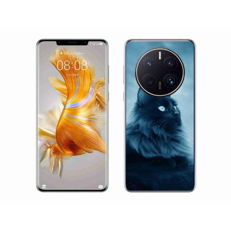 Gél tok mmCase mobil Huawei Mate 50 Pro - fekete macska 1