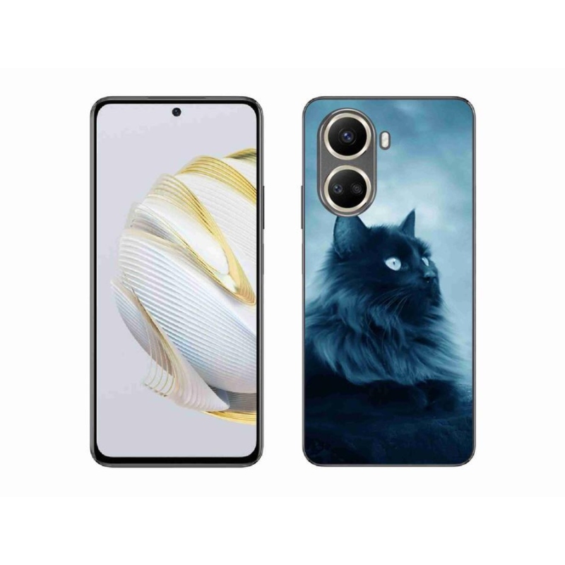 Gél tok mmCase mobiltelefonhoz Huawei Nova 10 SE - fekete macska 1