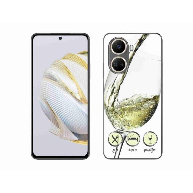 Gél tok mmCase mobiltelefonhoz Huawei Nova 10 SE - borospohár fehér