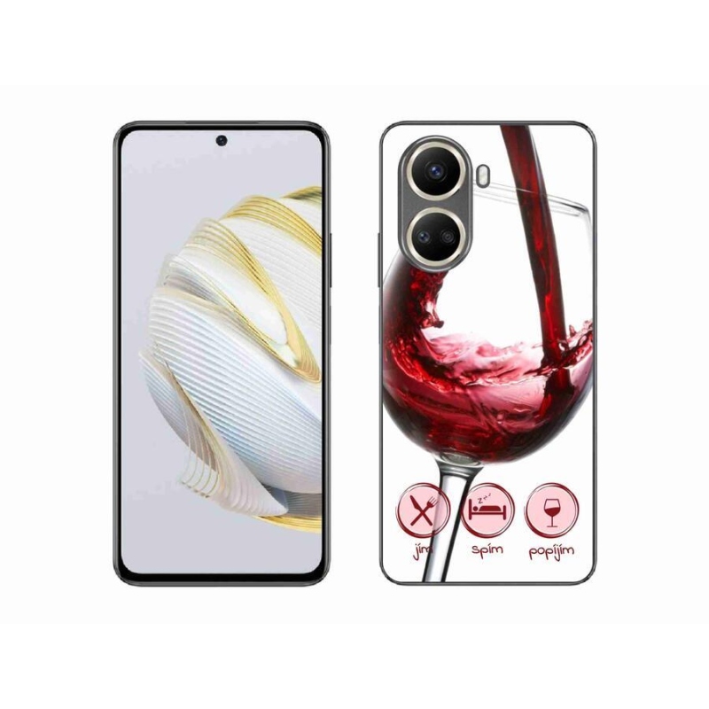 Gél tok mmCase mobiltelefonhoz Huawei Nova 10 SE - borospohár piros