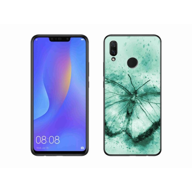 Gél tok mmCase a mobil Huawei Nova 3 - zöld pillangóhoz
