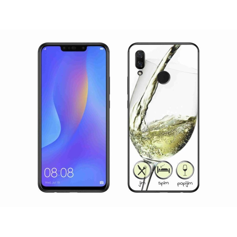 Gél tok mmCase mobiltelefonhoz Huawei Nova 3i - borospohár fehér