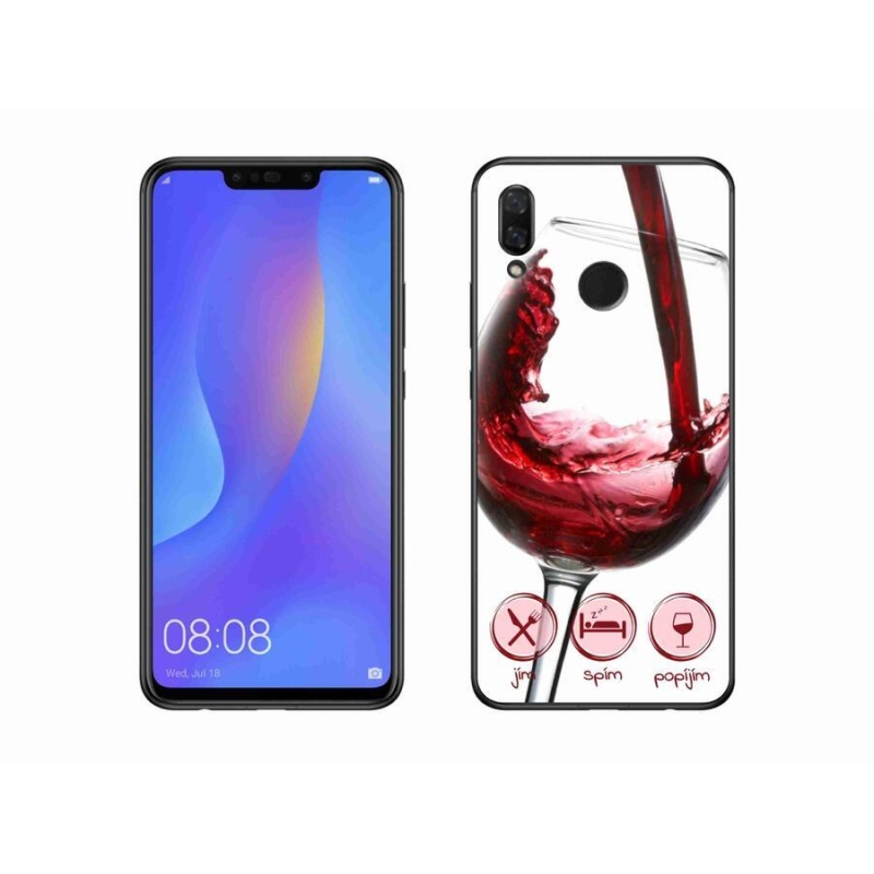 Gél tok mmCase mobiltelefonhoz Huawei Nova 3i - borospohár piros