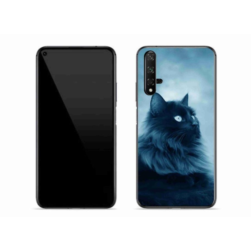 Gél tok mmCase mobil Huawei Nova 5T - fekete cat 1