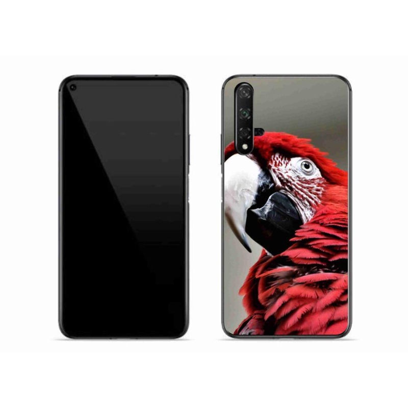 Gél tok mmCase mobiltelefonhoz Huawei Nova 5T - papagáj ara piros