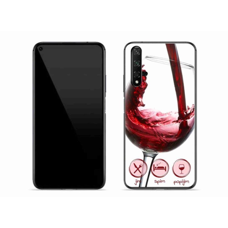 Gél tok mmCase mobil Huawei Nova 5T - borospohár piros