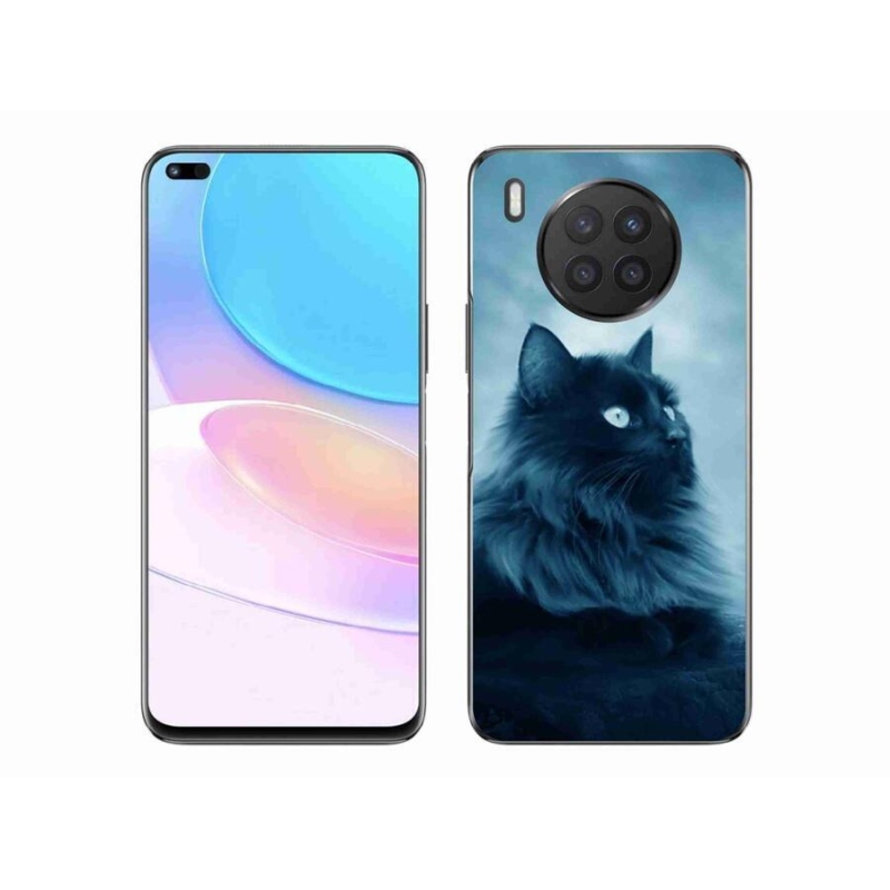 Gél tok mmCase a mobil Huawei Nova 8i - fekete macska 1