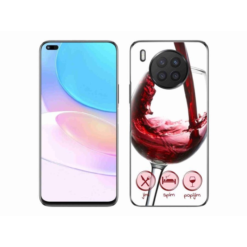 Gél tok mmCase mobiltelefonhoz Huawei Nova 8i - borospohár piros