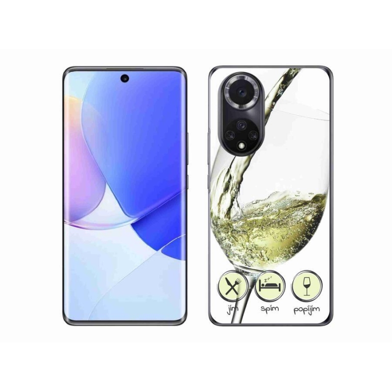 Gél tok mmCase mobiltelefonhoz Huawei Nova 9 - borospohár fehér