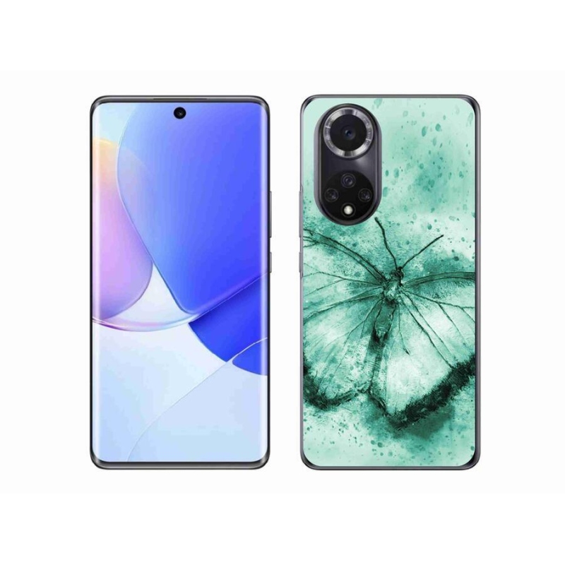 Gél tok mmCase mobiltelefonhoz Huawei Nova 9 - zöld pillangó