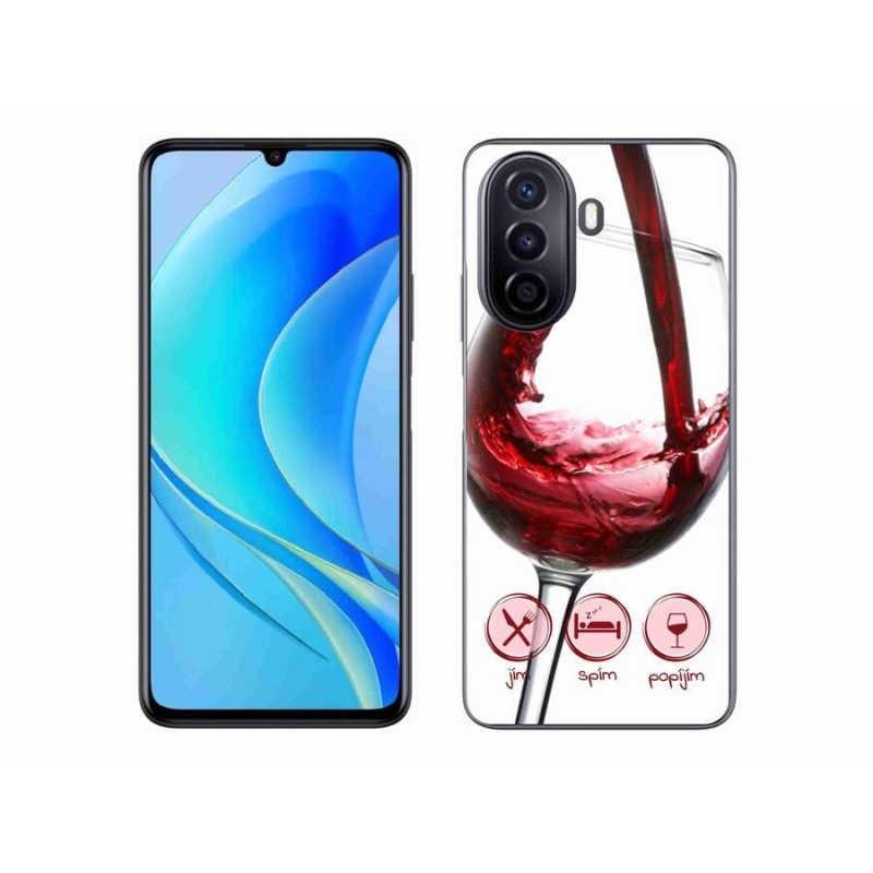 Gél tok mmCase mobiltelefonhoz Huawei Nova Y70 - borospohár piros