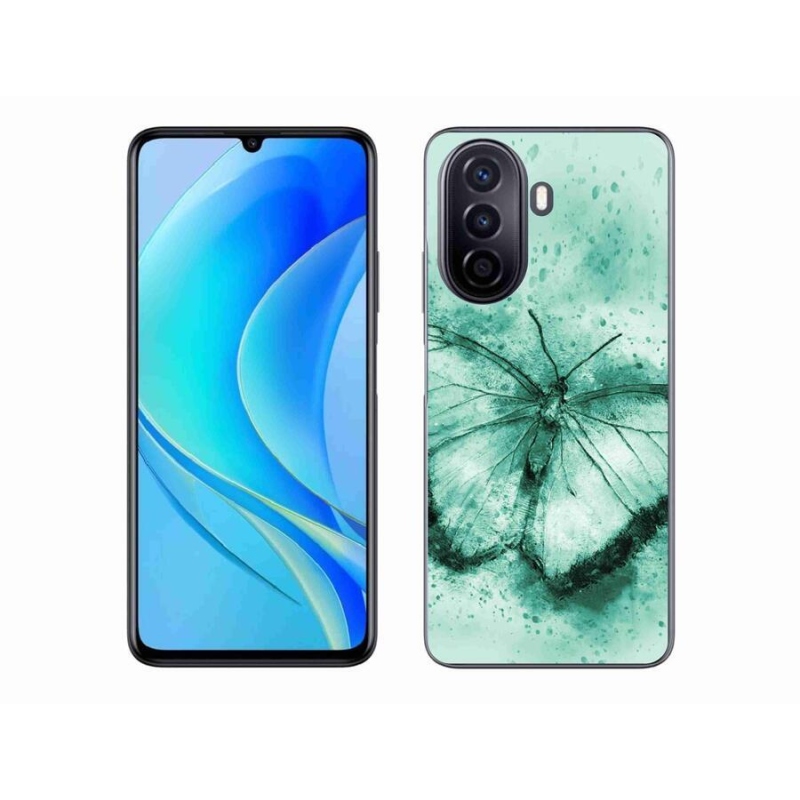 Gél tok mmCase mobiltelefonhoz Huawei Nova Y70 - zöld pillangó