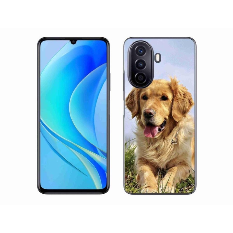 Gél tok mmCase a mobil Huawei Nova Y70 - arany retrieverhez