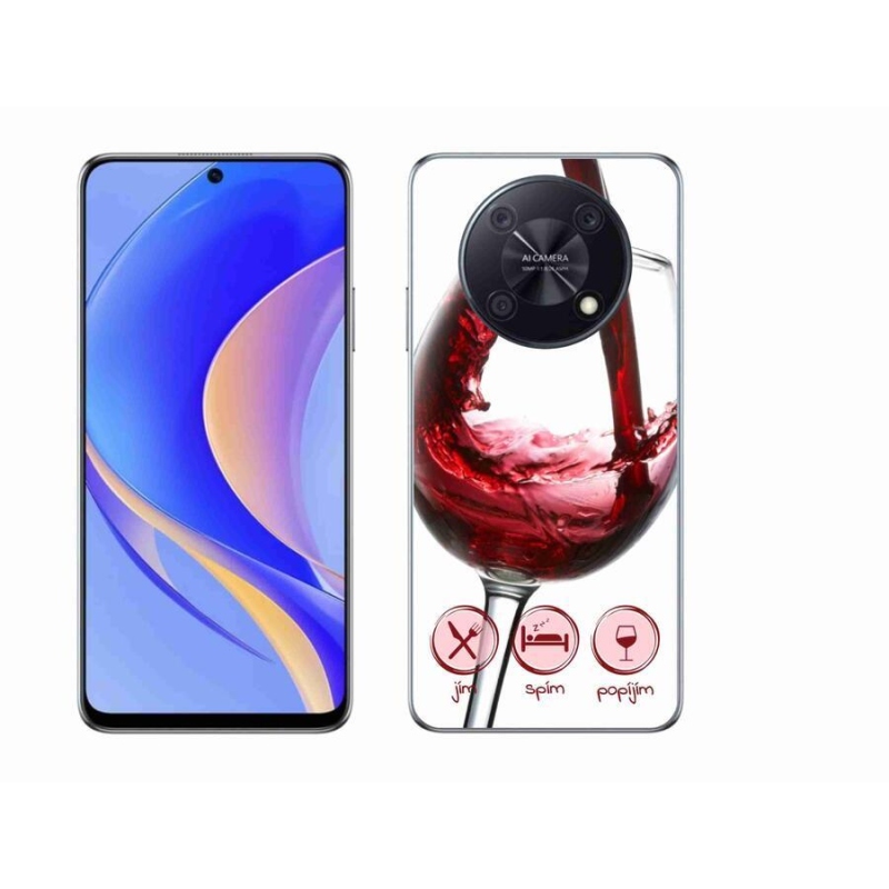 Gél tok mmCase mobiltelefonhoz Huawei Nova Y90 - borospohár piros