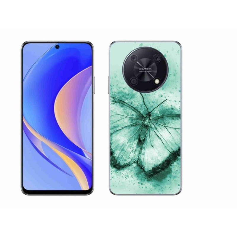 Gél tok mmCase mobiltelefonhoz Huawei Nova Y90 - zöld pillangó