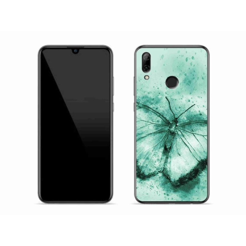Gél tok mmCase mobiltelefonhoz Huawei P Smart (2019) - zöld pillangó