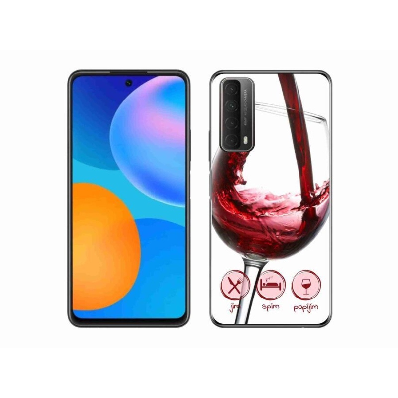 Gél tok mmCase mobiltelefonhoz Huawei P Smart (2021) - borospohár piros