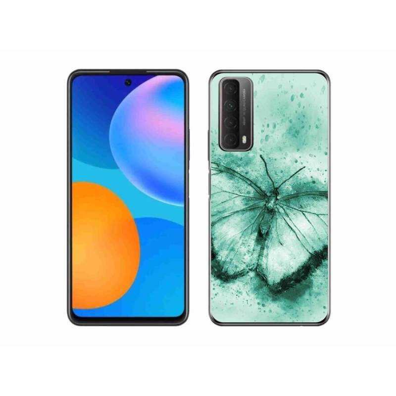 Gél tok mmCase mobiltelefonhoz Huawei P Smart (2021) - zöld pillangó