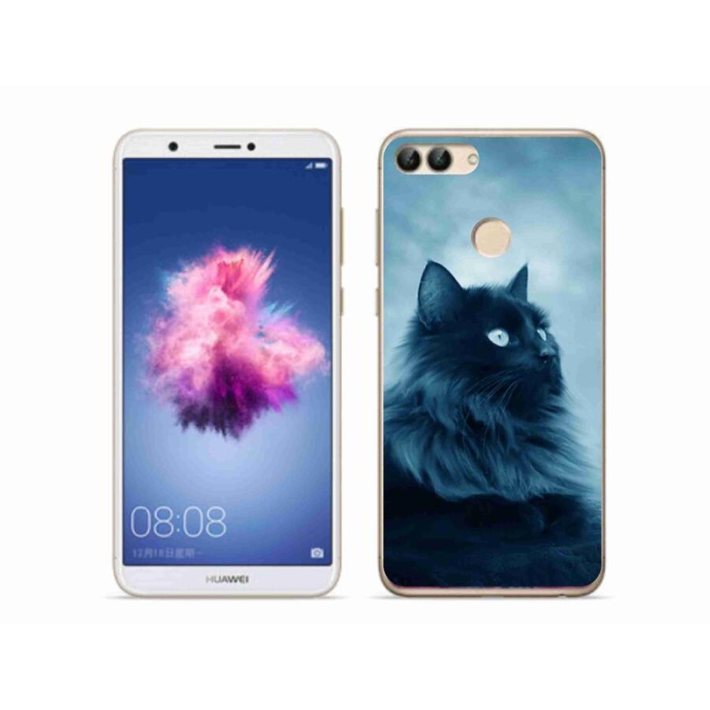Gél tok mmCase a mobil Huawei P Smart - fekete macska 1