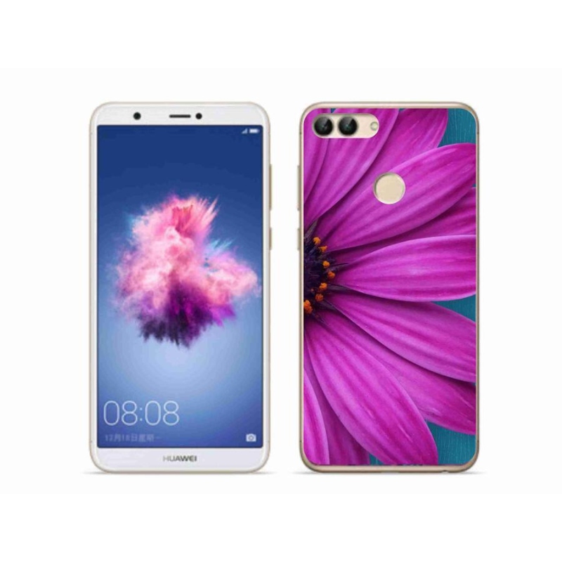 Gél tok mmCase a mobil Huawei P Smarthoz - lila margaréta