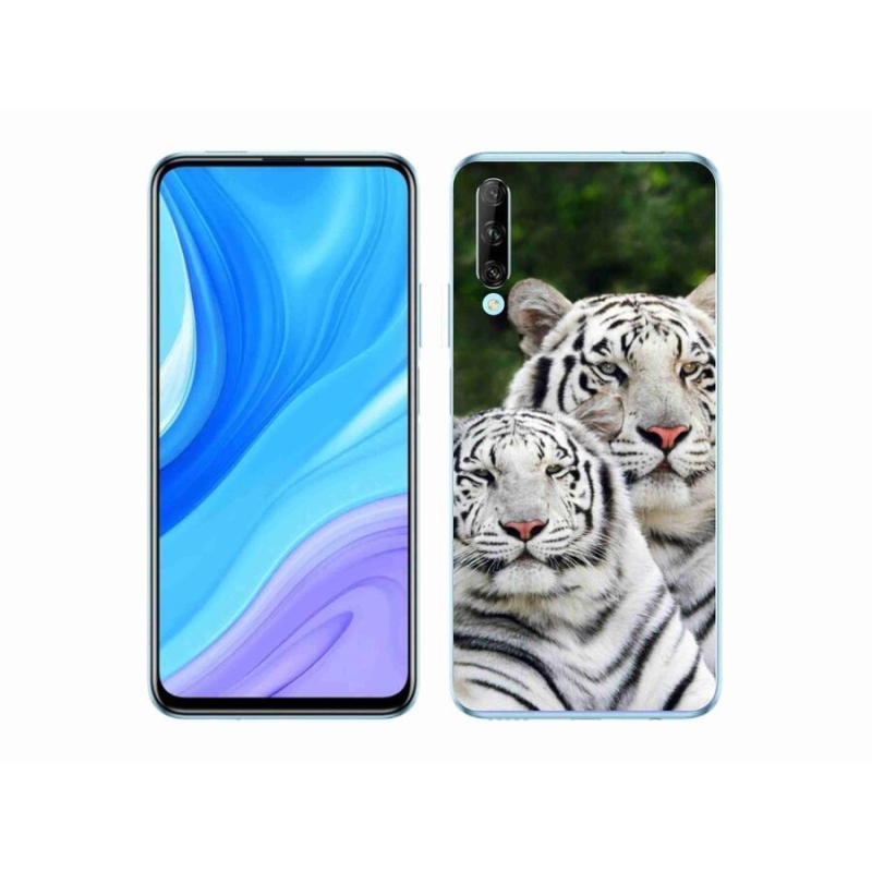 Gél tok mmCase mobil Huawei P Smart Pro (2019) - fehér tigrisek