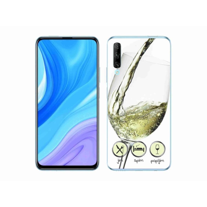 Gél tok mmCase mobiltelefonhoz Huawei P Smart Pro (2019) - borospohár fehér