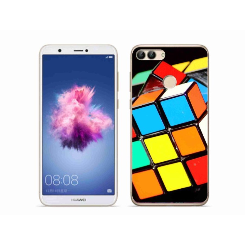 Gél tok mmCase mobil Huawei P Smart - Rubik kocka