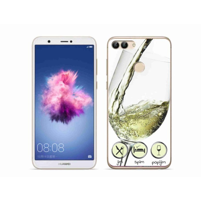 Gél tok mmCase mobiltelefonhoz Huawei P Smart - borospohár fehér