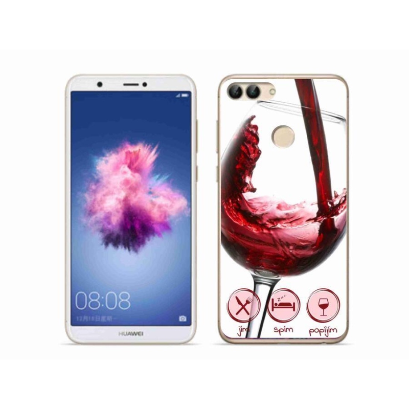 Gél tok mmCase mobiltelefonhoz Huawei P Smart - borospohár piros