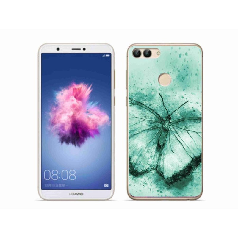 Gél tok mmCase mobiltelefonhoz Huawei P Smart - zöld pillangó
