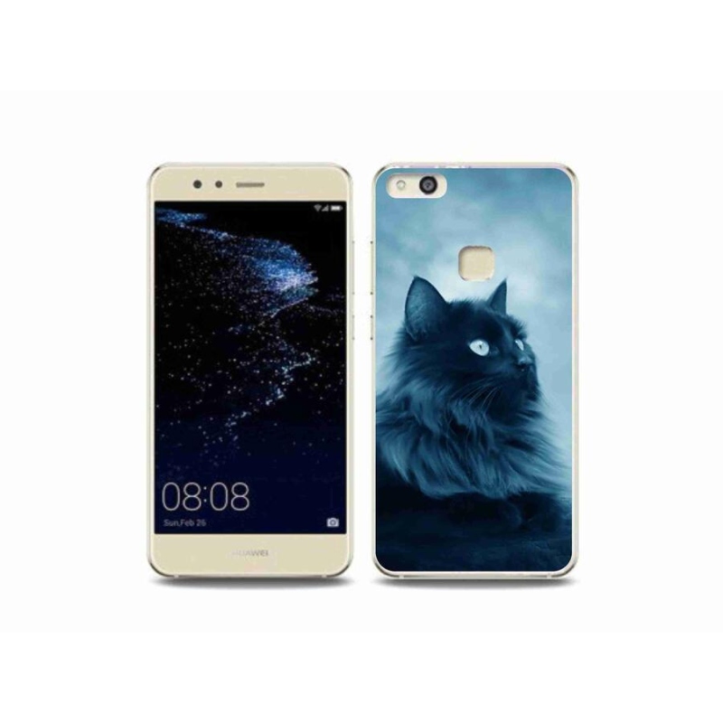 Gél tok mmCase mobiltelefonhoz Huawei P10 Lite - fekete macska 1