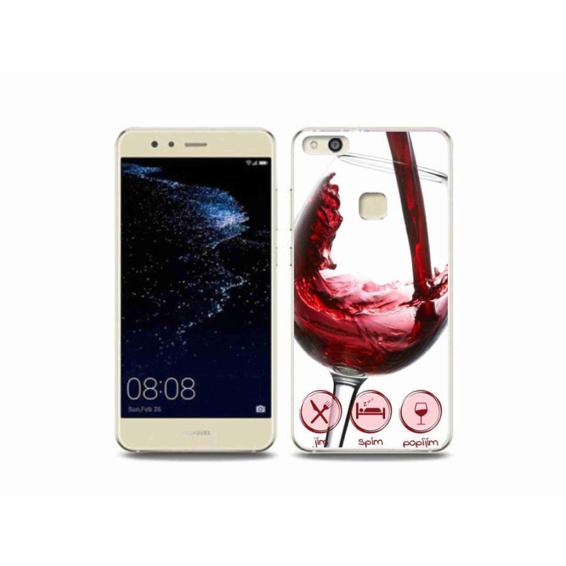 Gél tok mmCase mobiltelefonhoz Huawei P10 Lite - borospohár piros