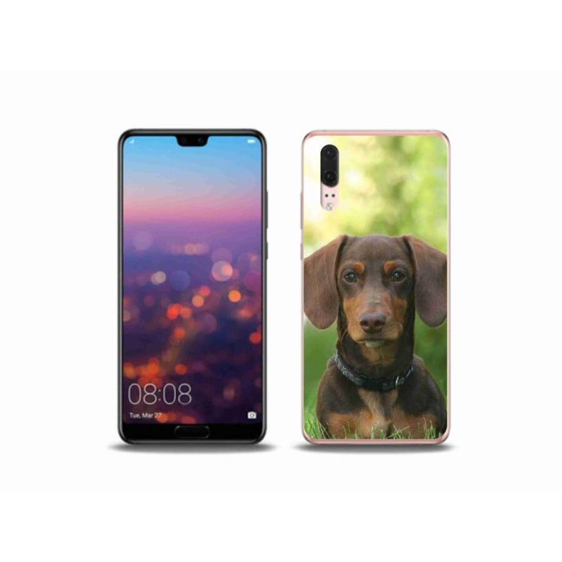 Gél tok mmCase a mobil Huawei P20 - barna tacskóhoz