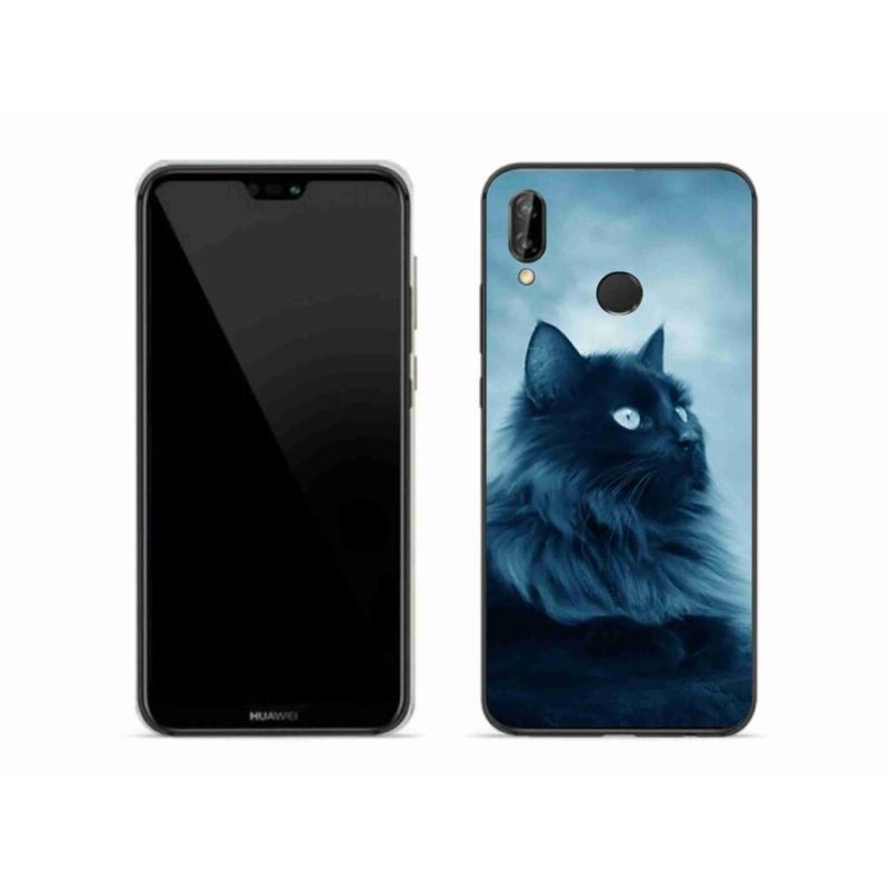 Gél tok mmCase mobil Huawei P20 Lite - fekete macska 1