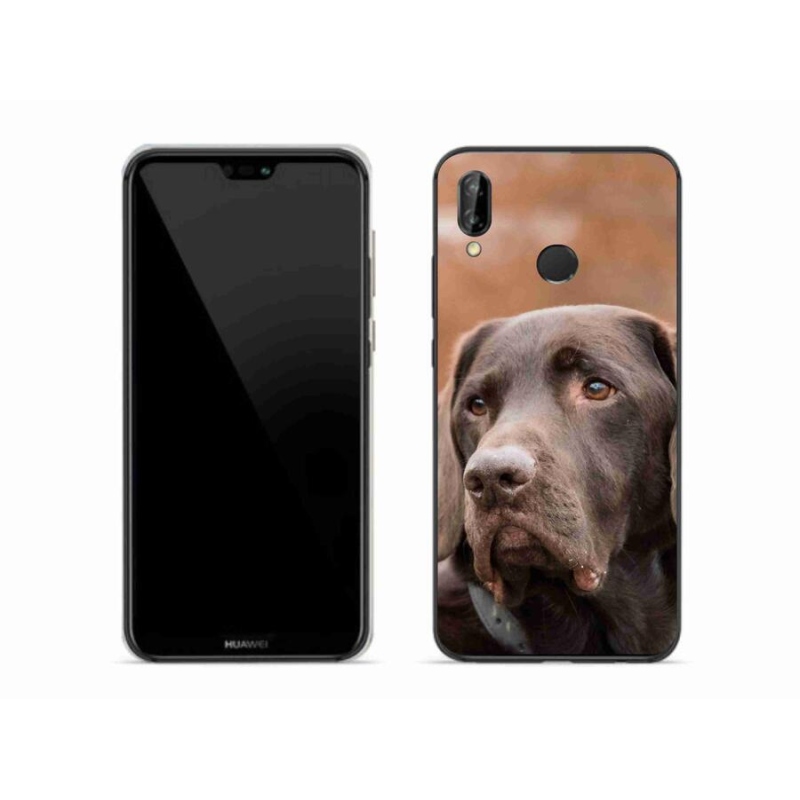 Gél tok mmCase a mobil Huawei P20 Lite készülékhez - barna labrador