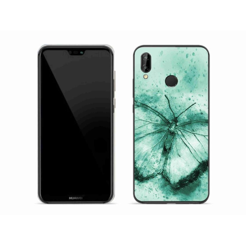 Gél tok mmCase a Huawei P20 Lite készülékhez - zöld pillangó