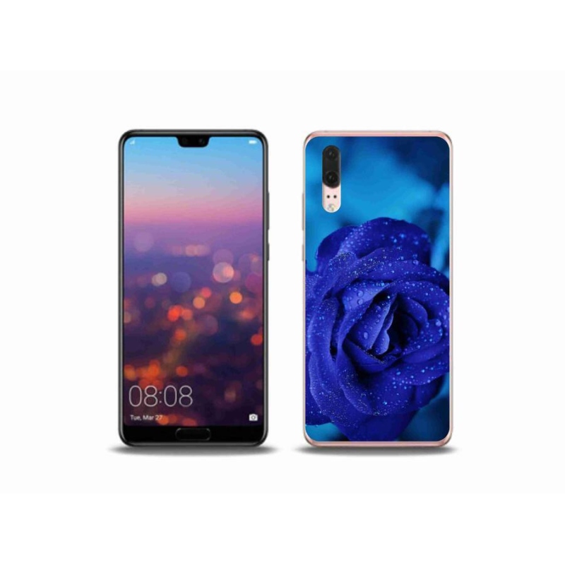 Gél tok mmCase mobiltelefonhoz Huawei P20 - kék rózsa