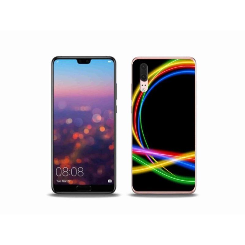 Gél tok mmCase a mobil Huawei P20 - neon körökhöz