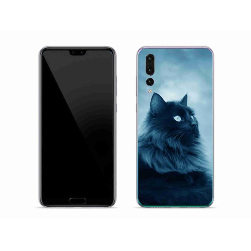 Gél tok mmCase mobil Huawei P20 Pro - fekete macska 1