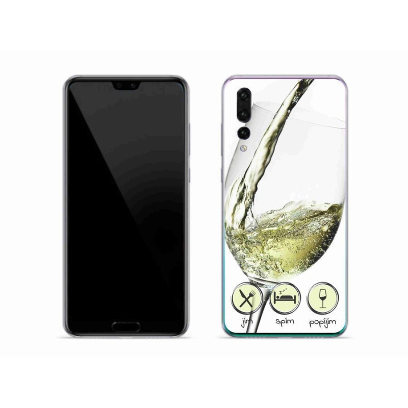 Gél tok mmCase mobiltelefonhoz Huawei P20 Pro - borospohár fehér