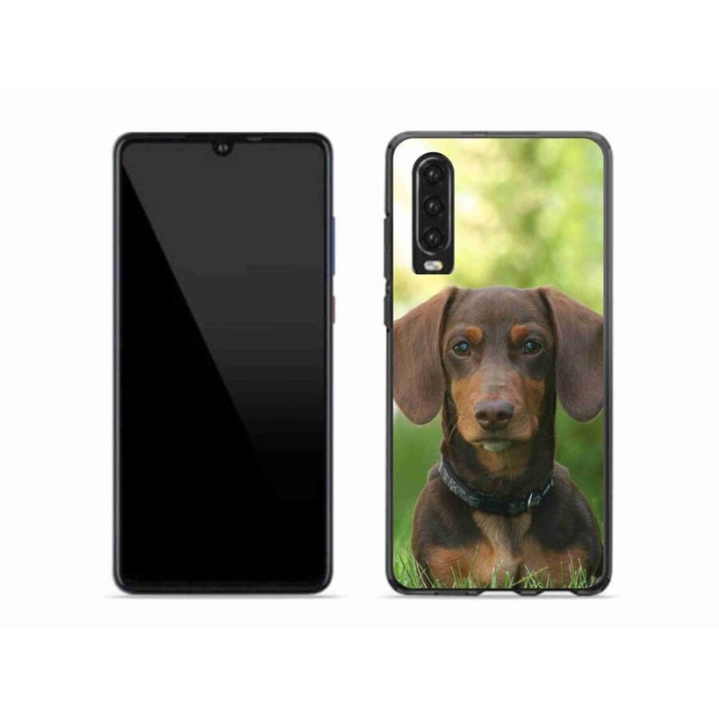 Gél tok mmCase a mobil Huawei P30-hoz - barna tacskó