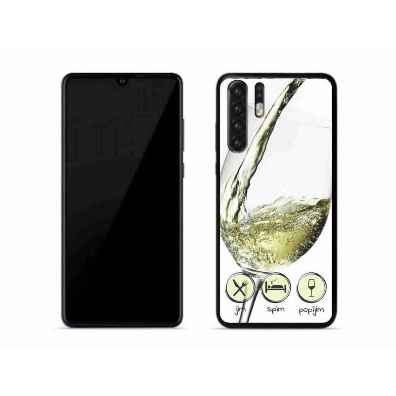 Gél tok mmCase mobiltelefonhoz Huawei P30 Pro - borospohár fehér