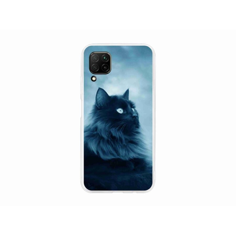 Gél tok mmCase a mobil Huawei P40 Lite - fekete macska 1